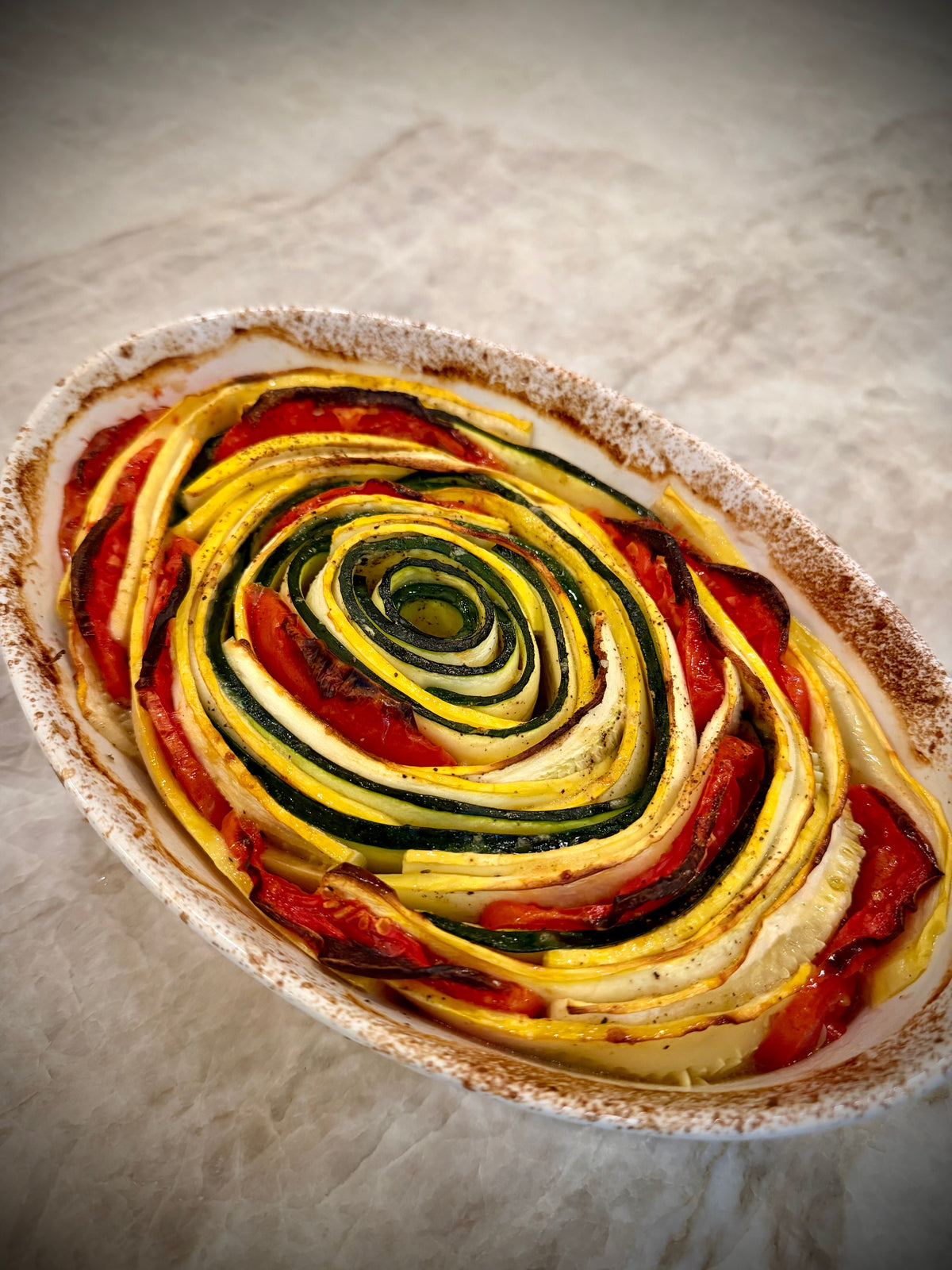 Squash and Zucchini Gratin