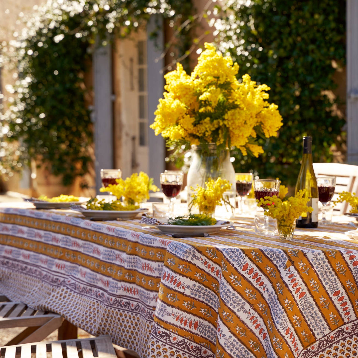 Tablecloth, Provence Avignon Dijon & Blue 71" x 142"