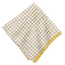 Napkins, Two-Tone Gingham Napkins Natural & Dijon