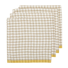 Napkins, Two-Tone Gingham Napkins Natural & Dijon