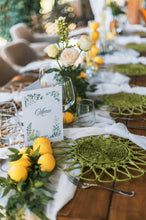 Rattan Placemat (Petal Green) Wicker Straw Charger Plate
