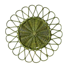 Rattan Placemat (Petal Green) Wicker Straw Charger Plate