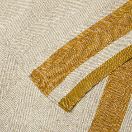 Napkins, Gordes Natural & Mustard (Set of 4)