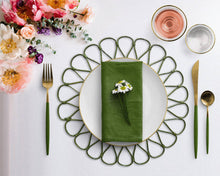 Rattan Placemat (Petal Green) Wicker Straw Charger Plate