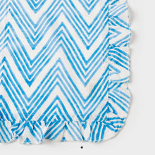 Napkins, Blue ZigZag Ruffle (Set of 4)