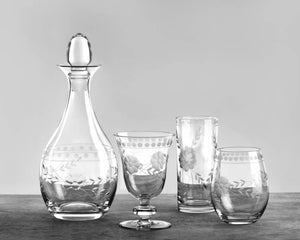 Glass, Stemless Fleur Etched (Set of 4)