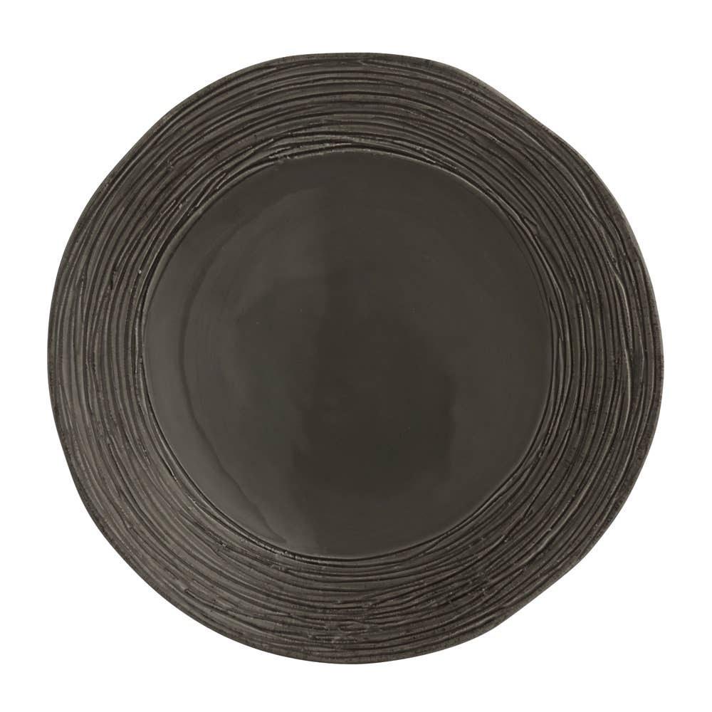 Plates, Grey Carved Salad 8” (Set of 4)