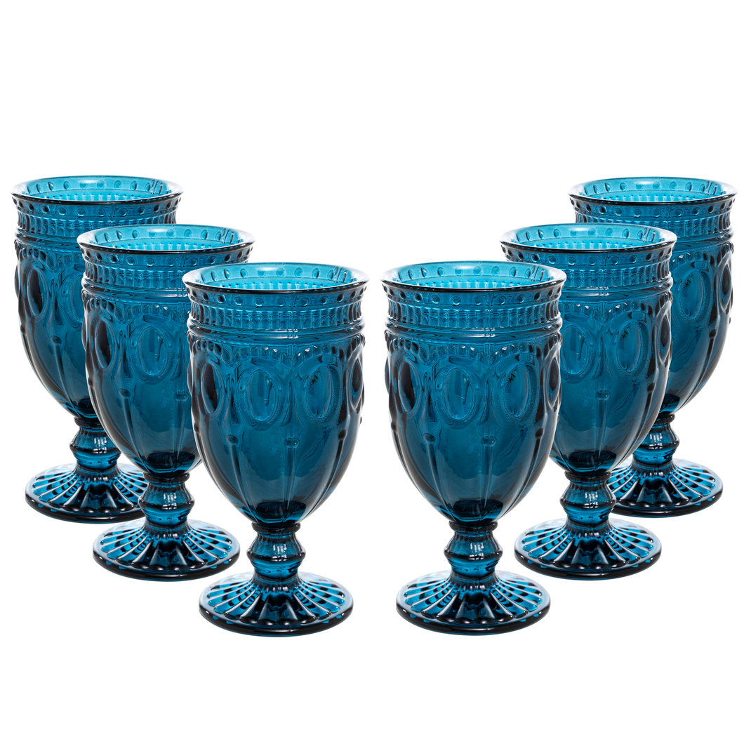 Embossed Glass Goblet 6½