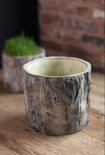 Faux Bois Trunk Planter | Table Terrain January tablescapes, men's table decorations, kitchen table arrangements