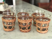 Glasses, Tumbler Wicker Wrapped (Set of 6)