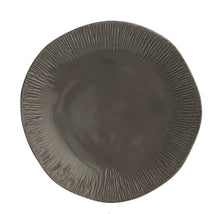 Plates, Grey Carved Dinner 11” (Set of 4)