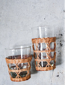 Glasses, Highball Wicker Wrapped (Set of 6)