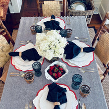 Table Topper, Blue w/Pom-Poms.