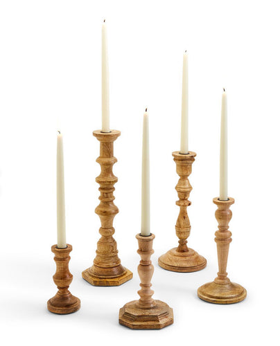 Candle Holders, Mango Wood (Set of 5)