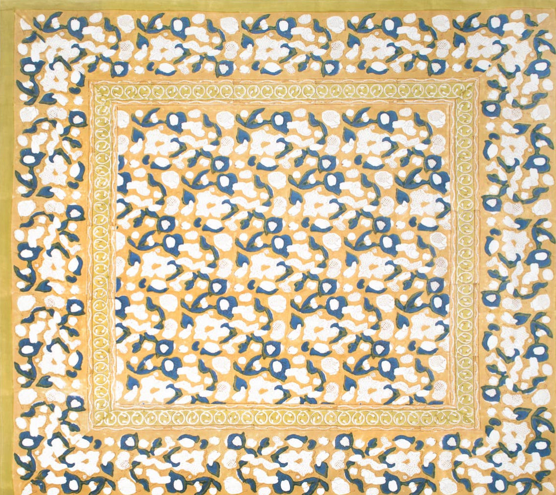 Tablecloth, French Gold & Blue
