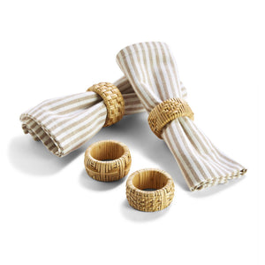 Napkin Rings, Woven Cane (Set of 4)