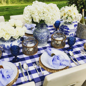 Blue and White Ceramic Vases (Set of 3) | Table Terrain January tablescapes, men's table decorations, kitchen table arrangements