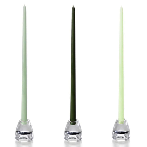 Candles, Mixed Greens 18” Tapers, 1 dozen