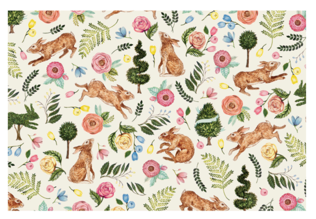 Placemats, Bunny Rabbit Garden Paper (Set of 24)