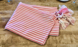 Table Topper, Pink Stripe