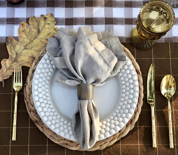 Napkins, Taupe Stonewashed (Set of 8) 100% Linen